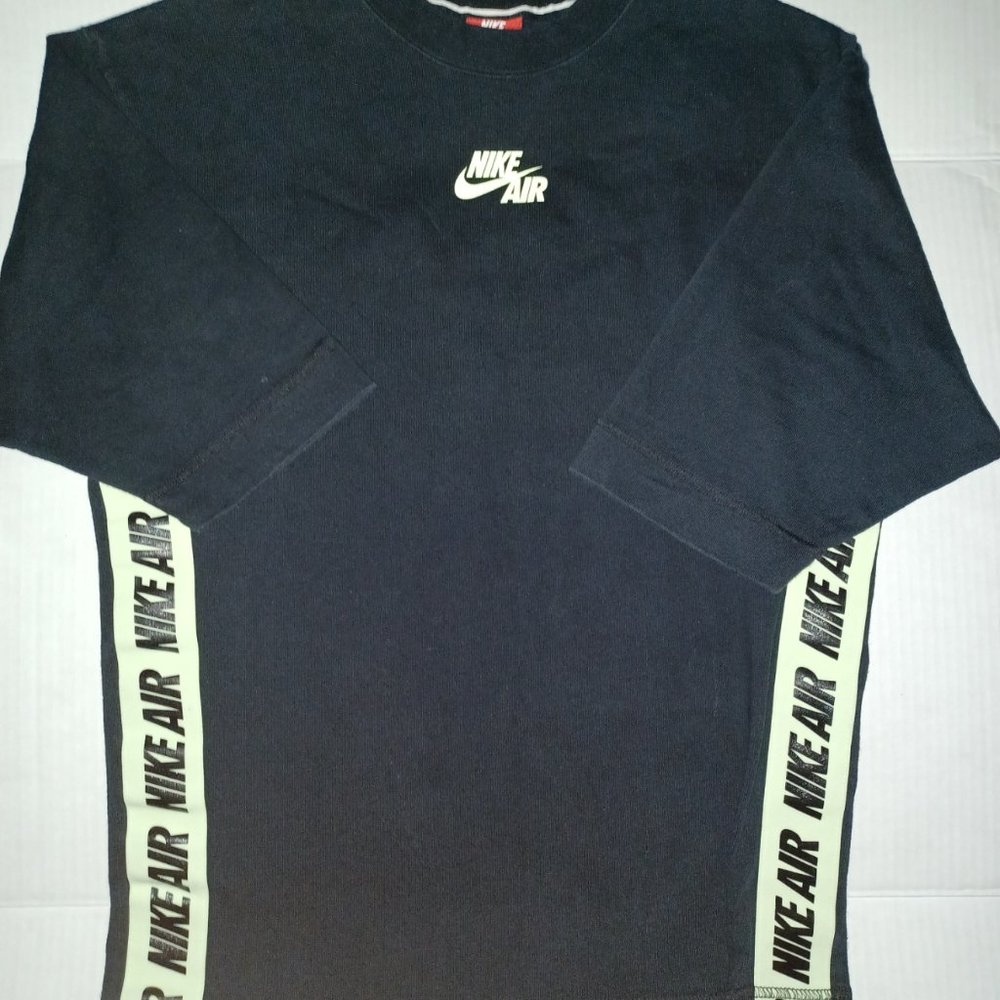NIKE AIR WOMEN'S 100% COTTON BLACK HEAVY WEIGHT T SHIRT - Picture 5 of 10